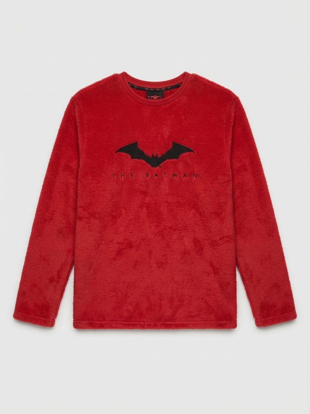 The Batman Movie Red Sherpa Fleece Long Sleeve Shirt Size S